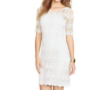 NWT - Raph Lauren Lace Boatneck 3/4 Sleeve Dress